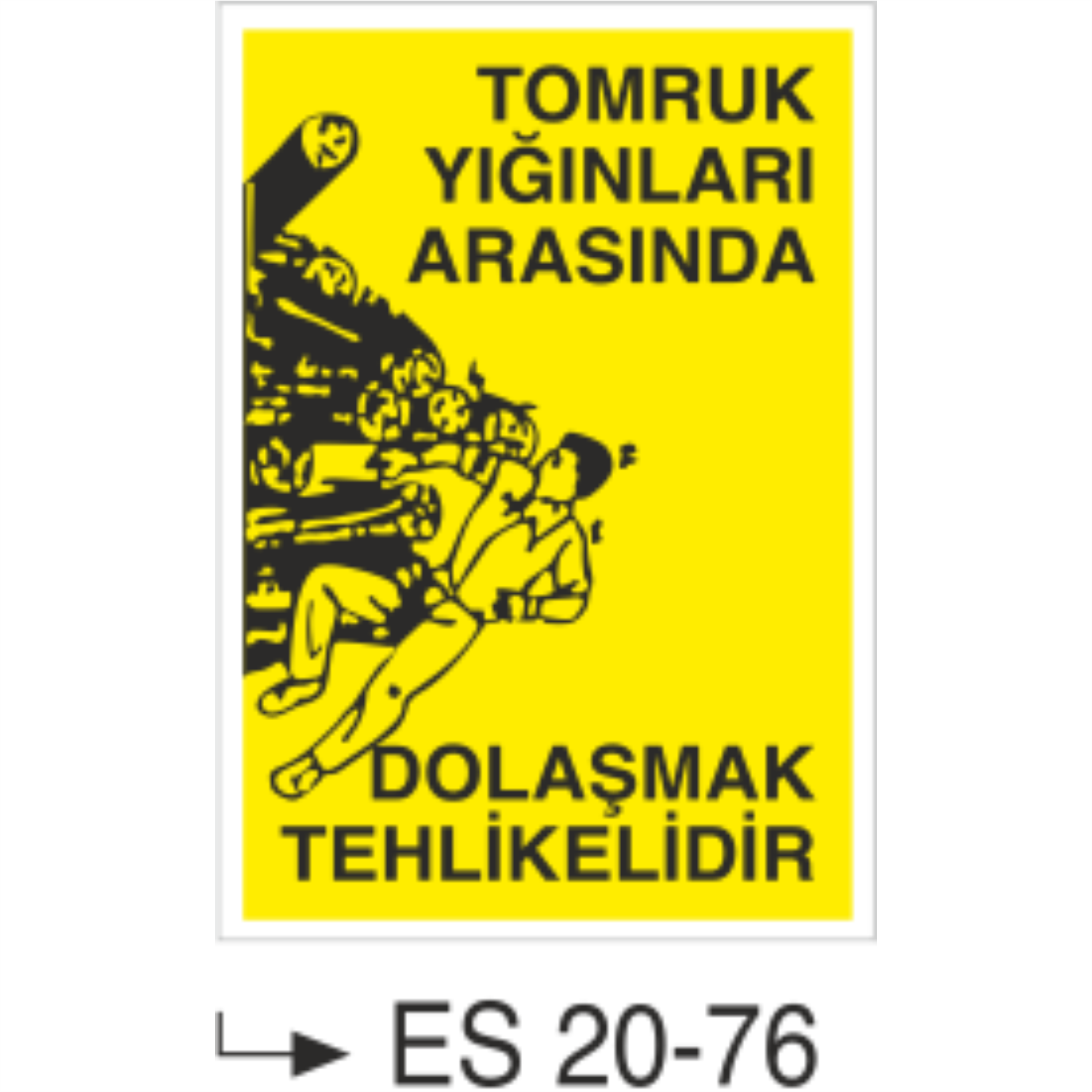 Tomruk Yığınları Arasında Dolaşmak Tehlikelidir- Uyarı Levhası