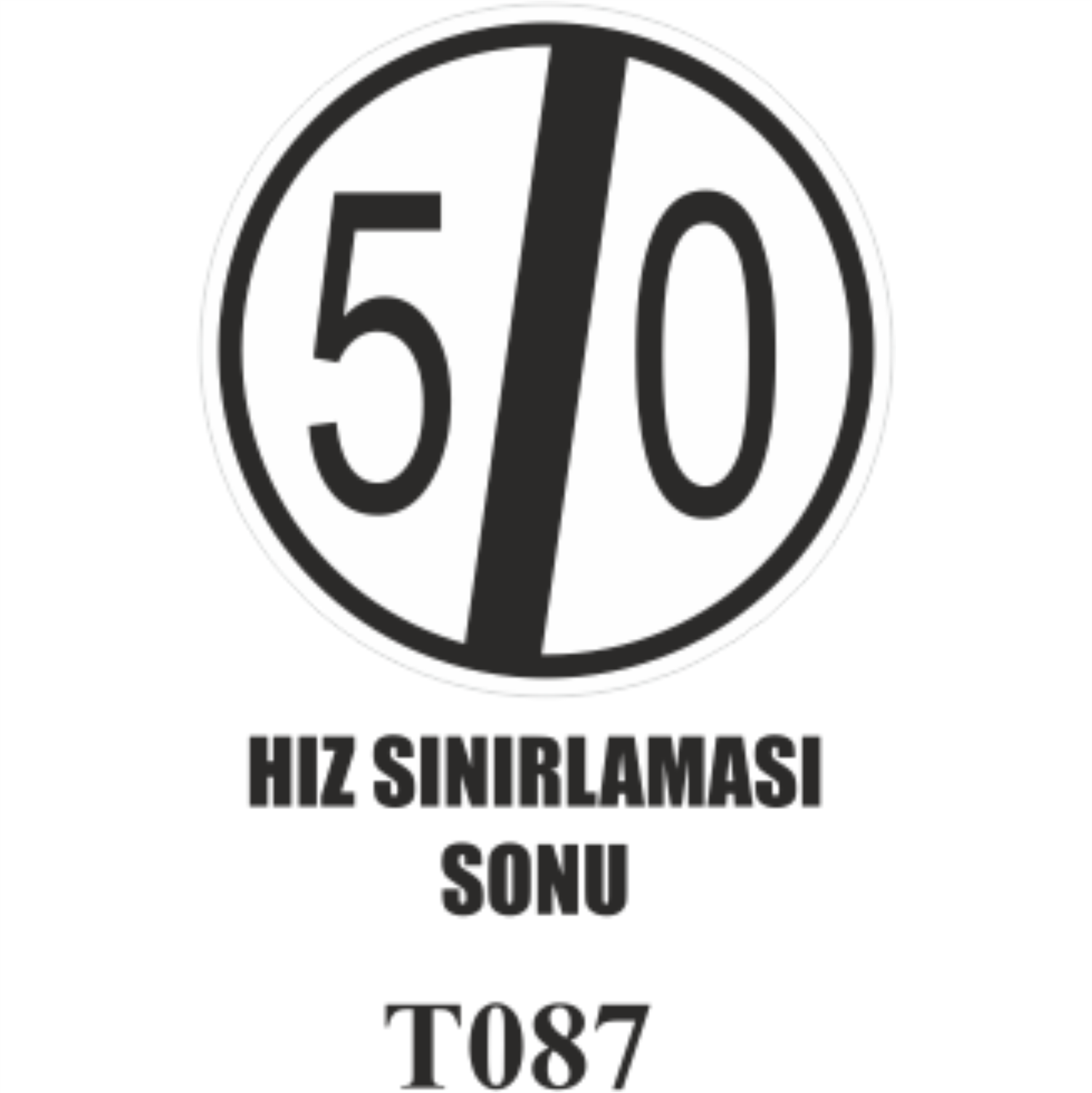 Hız Sınırlaması Sonu  - Uyarı Levhası