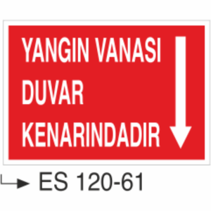 Yangın Vanası Duvar Kenarındadır- Uyarı Levhası