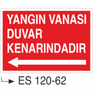 Yangın Vanası Duvar Kenarındadır- Uyarı Levhası