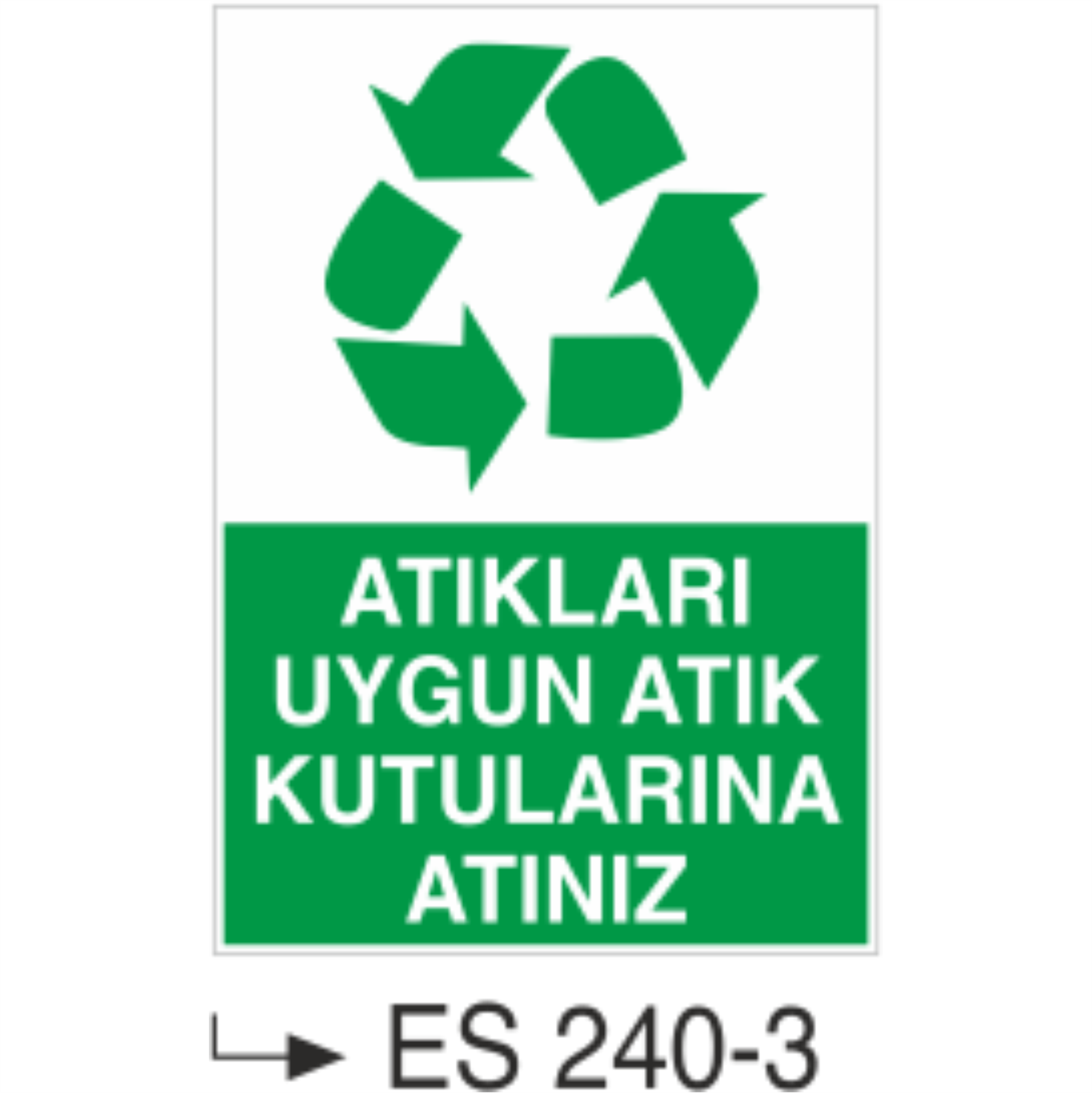 Atıkları Uygun Kutulara Atınız - Uyarı Levhası