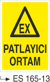 Patlayıcı Ortam  - Uyarı Levhası