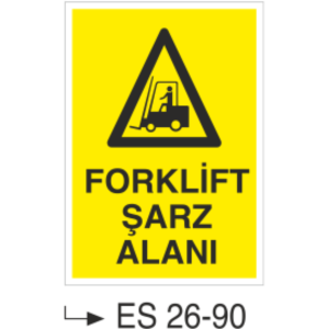 Forklift Şarz Alanı-Uyarı Levhası
