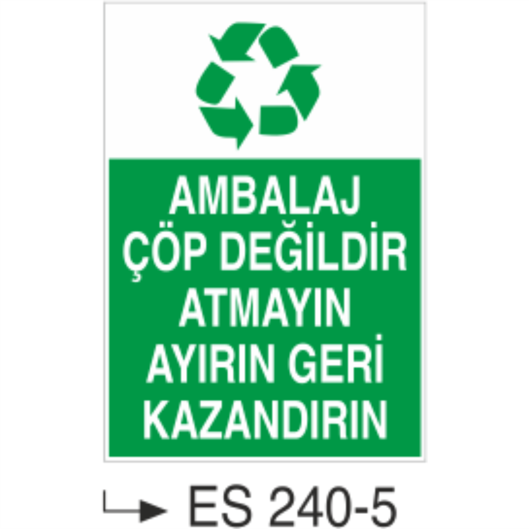 Ambalaj Çöp Değildir Atmayın Ayırın Geri Kazandırın - Uyarı Levhası