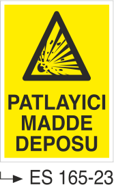 Patlayıcı Madde Deposu - Uyarı Levhası