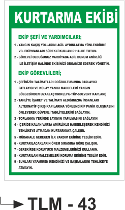 Kurtarma Ekibi - Uyarı Levhası