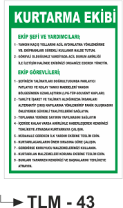 Kurtarma Ekibi - Uyarı Levhası