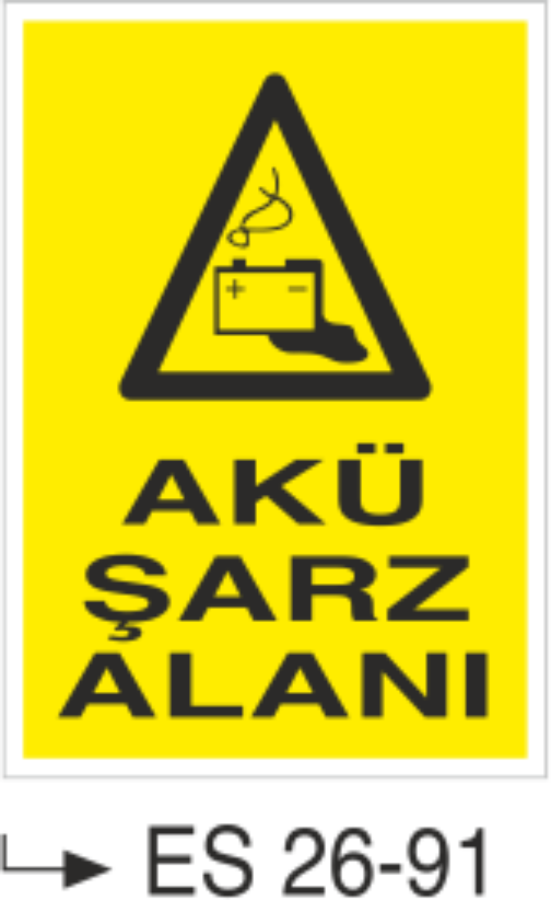 Akü Şarz Alanı-Uyarı Levhası