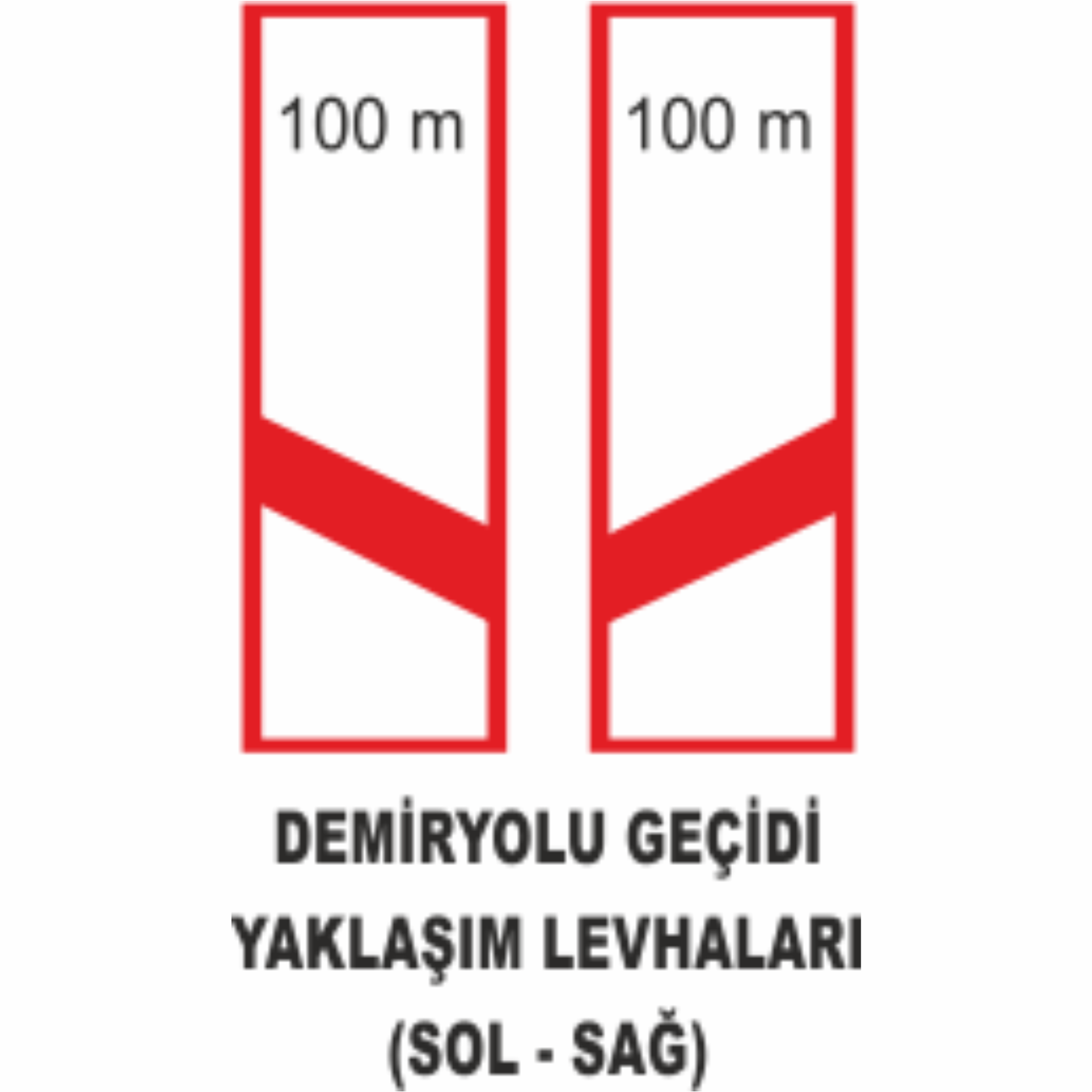 Demiryolu Geçidi Yaklaşım Levhaları ( SOL-SAĞ) Tabelası- Uyarı Levhaları