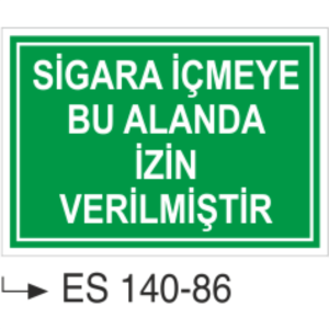 Sigara İçmeye Bu Alanda İzin Verilmiştir -Uyarı Levhası