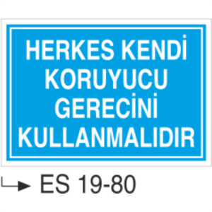 Herkes Kendi Koruyucu Gerecini Kullanmalıdır-Uyarı  Levhası