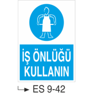 İş Önlüğü Kullanın-Uyarı  Levhası