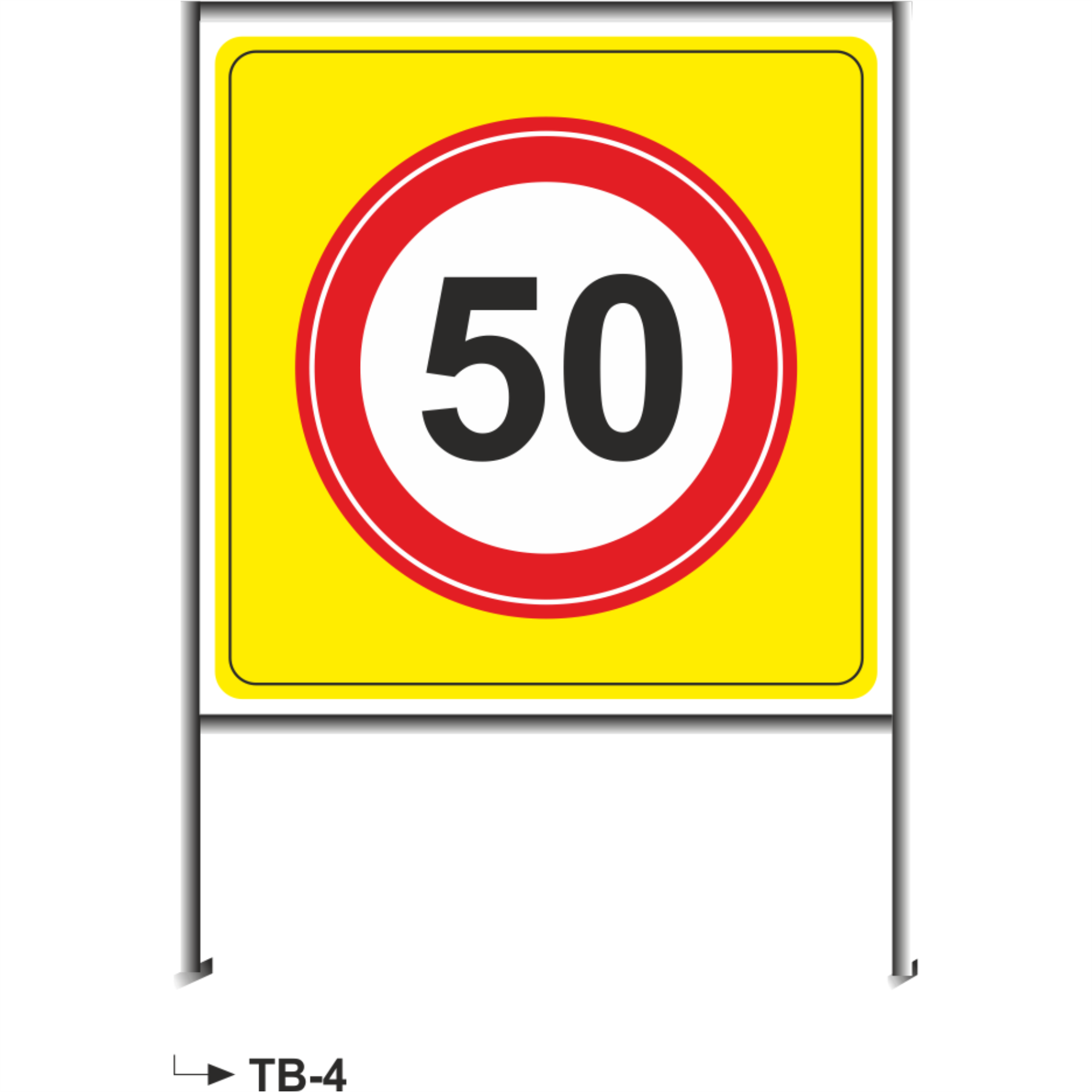 50 Hız Sınırı Uyarı Levhası