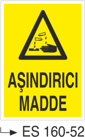 Aşındırıcı Madde- Uyarı Levhası