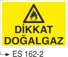 Dikkat Doğalgaz -Uyarı Levhası