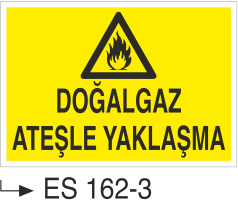 Doğal Gaz Ateşle Yaklaşma -Uyarı Levhası