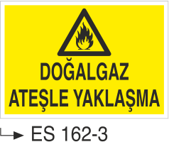 Doğal Gaz Ateşle Yaklaşma -Uyarı Levhası