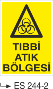 Tıbbi Atık Bölgesi  - Uyarı Levhası
