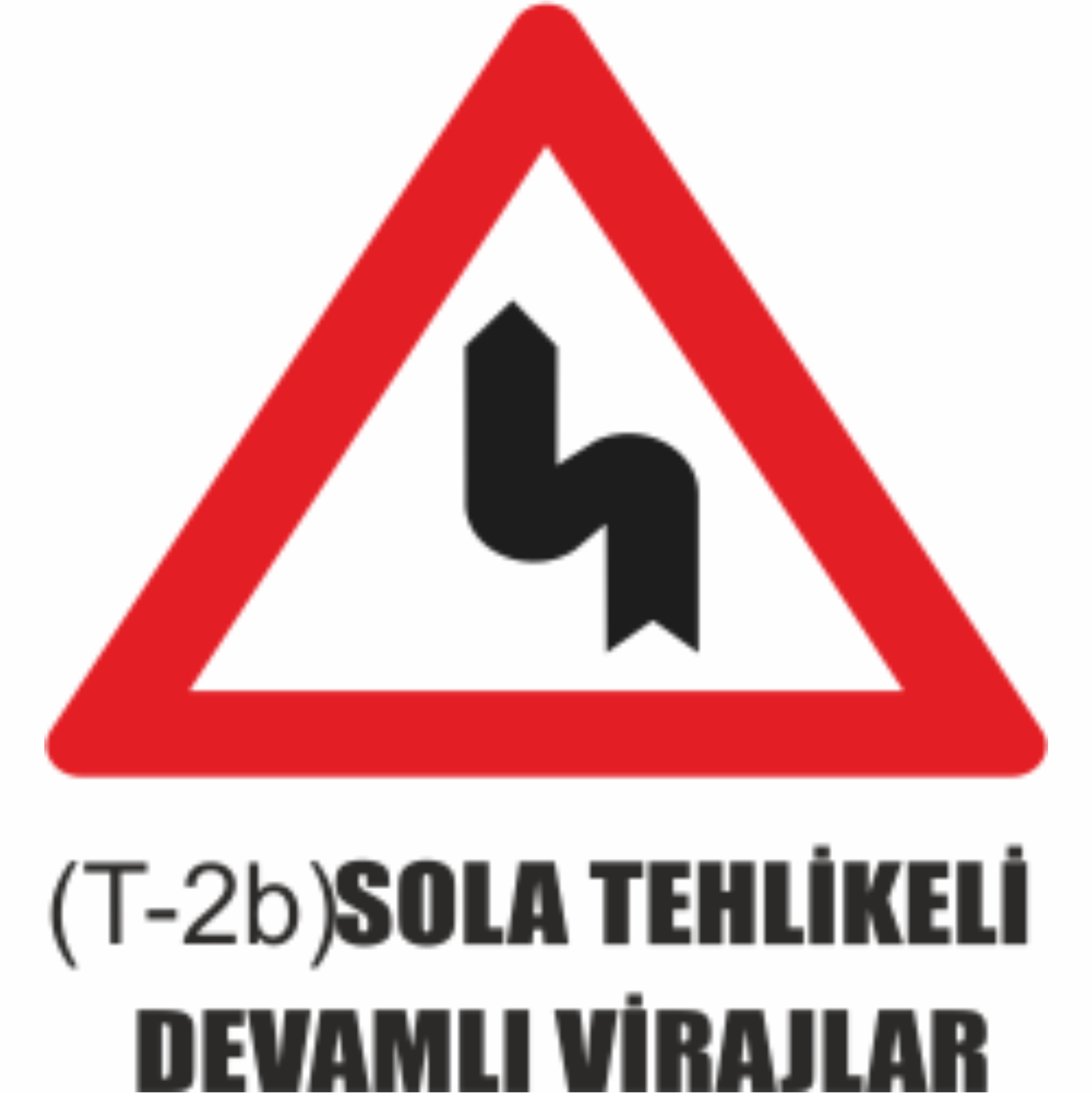 Sola Tehlikeli Devamlı Viraj Tabelası- Uyarı Levhaları
