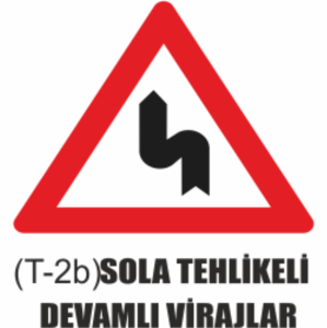Sola Tehlikeli Devamlı Viraj Tabelası- Uyarı Levhaları