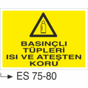 Basınçlı Tüpleri Isı ve Ateşten Koru- Uyarı Levhası