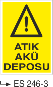 Atık Akü Deposu  - Uyarı Levhası