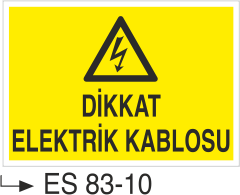 Dikkat Elektrik Kablosu- Uyarı Levhası