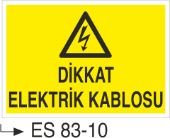 Dikkat Elektrik Kablosu- Uyarı Levhası