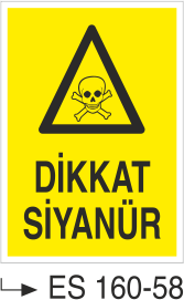 Dikkat Siyanür  - Uyarı Levhası