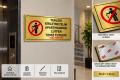 Yerleri Kirletmeyelim Apartmanımızı Temiz Tutalım Levhası Gold Metal 10x20cm