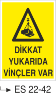 Dikkat Yukarıda Vinçler Var- Uyarı  Levhası