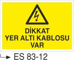 Dikkat Yeraltı Kablosu Var - Uyarı Levhası