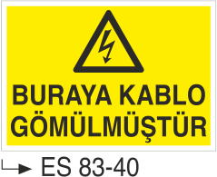 Buraya Kablo Gömülmüştür- Uyarı Levhası