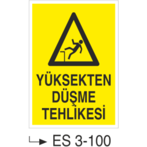 Yüksekten Düşme Tehlikesi -Uyarı  Levhası