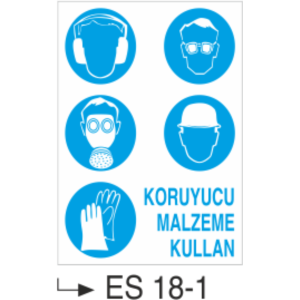 Koruyucu Malzeme Kullan-Uyarı  Levhası