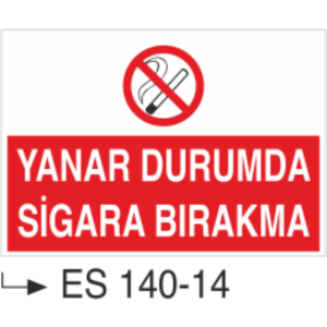 Yanar Durumda Sigara Bırakma-Uyarı Levhası