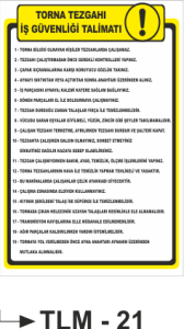 Torna Tezgahı İş Güvenliği Talimatı -Uyarı Levhası