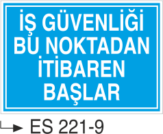 İş Güvenliği Bu Noktadan İtibaren Başlar - Uyarı Levhası