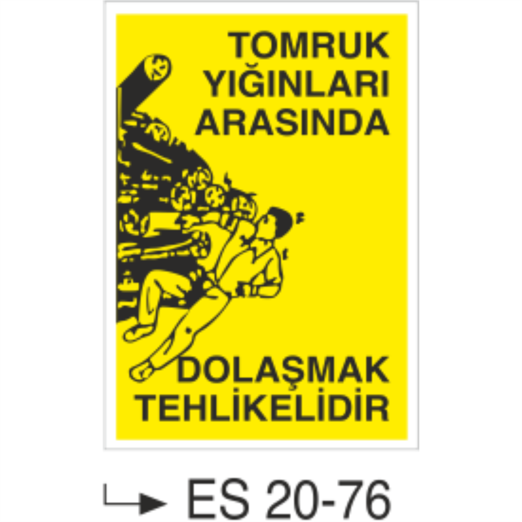 Tomruk Yığınları Arasında Dolaşmak Tehlikelidir- Uyarı  Levhası