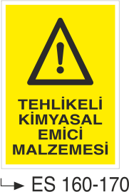 Tehlikeli Kimyasal Emici Malzemesi  - Uyarı Levhası