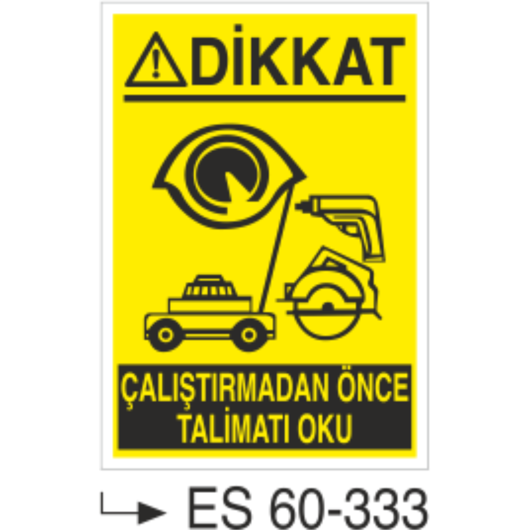Dikkat Çalıştırmadan Önce Talimatı Oku-Uyarı Levhası