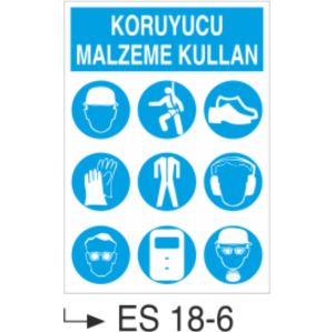Koruyucu Malzeme Kullan-Uyarı  Levhası