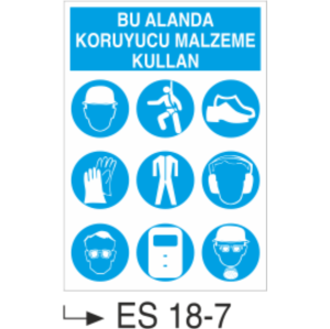 Bu Alanda Koruyucu Malzeme Kullan-Uyarı  Levhası