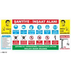 Şantiye-İnşaat Alanı Uyarı Levhası - Uyarı Levhaları
