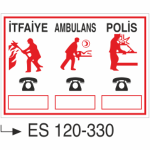 İtfaiye Ambulans Polis- Uyarı Levhası