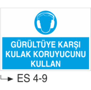 Gürültüye Karşı Kulak Koruyucunu Kullan-Uyarı  Levhası