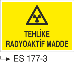 Tehlikeli Radyoaktif Madde- Uyarı Levhası