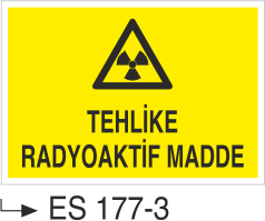 Tehlikeli Radyoaktif Madde- Uyarı Levhası