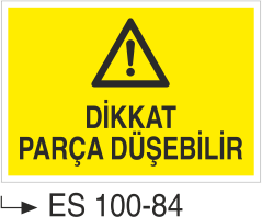 Dikkat Parça Düşebilir - Uyarı Levhası