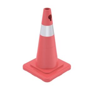 Pvc Trafik Konisi 50 Cm Tek Reflektifli Kare Tabanlı  (ADL502804R1)